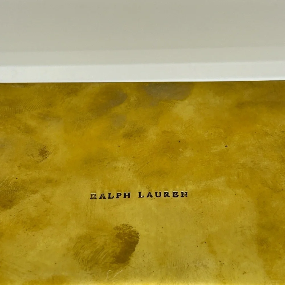 VERY RARE Vintage Ralph Lauren Suede Beaded Brass Jewelry Box